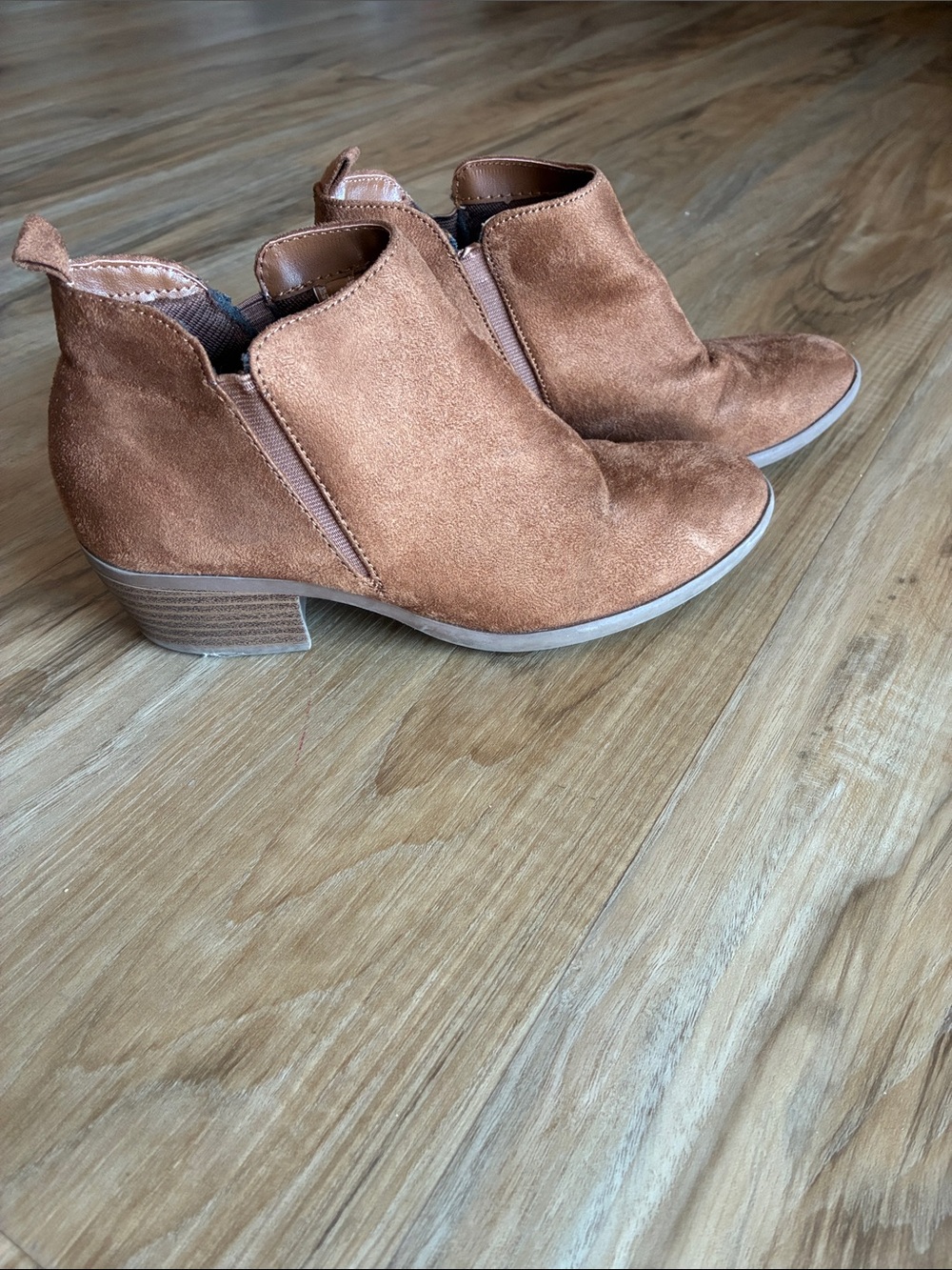 Women’s Faux Suede Ankle Booties in Tan